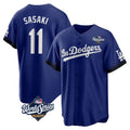Pouc LA.Dodgers #11 Roki Sasaki Player Royal World Series City Connect Home Game Stitched Jerseys