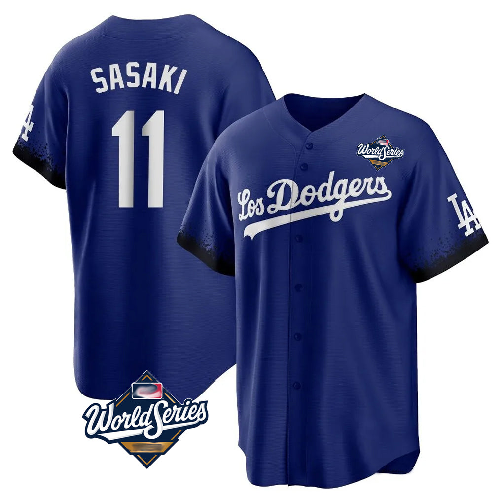 Pouc LA.Dodgers #11 Roki Sasaki Player Royal World Series City Connect Home Game Stitched Jerseys