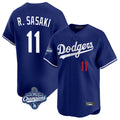Pouc LA.Dodgers #11 Roki Sasaki Player Royal World Series Meet Limited Home Stitched Jerseys