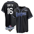 Pouc LA.Dodgers #16 Will Smith Player Black World Series Carbon Limited Home Stitched Jerseys