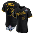 Pouc LA.Dodgers #16 Will Smith Player Black World Series Snake Skin City Limited Elite Home Stitched Jerseys