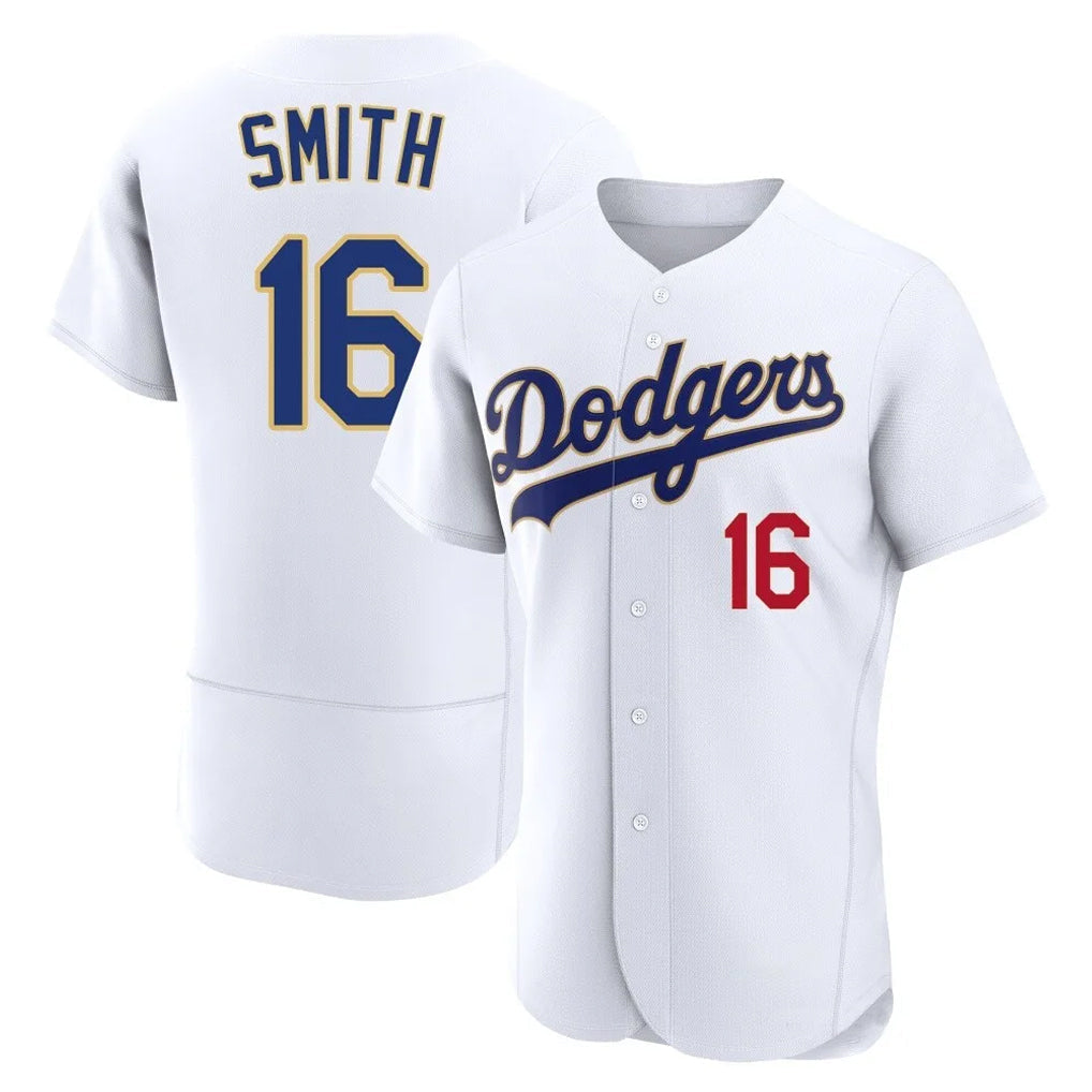 Pouc LA.Dodgers #16 Will Smith Player Gold White 2026 Collection Stadium Limited Elite Stitched Jerseys