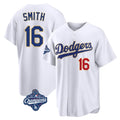 Pouc LA.Dodgers #16 Will Smith Player Gold White World Series Meet 2026 Collection Stadium Limited Stitched Jerseys