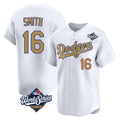 Pouc LA.Dodgers #16 Will Smith Player Gold World Series Collection Limited Home Stitched Jerseys