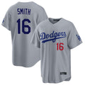 Pouc LA.Dodgers #16 Will Smith Player Gray Game Home Stitched Jerseys