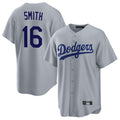 Pouc LA.Dodgers #16 Will Smith Player Gray Game Stitched Jerseys