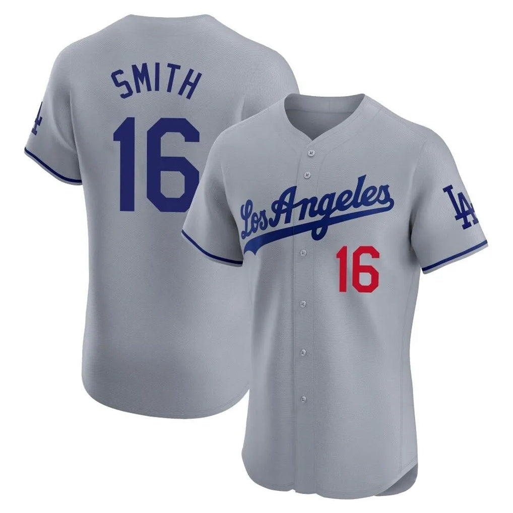 Pouc LA.Dodgers #16 Will Smith Player Gray Limited Elite Home Stitched Jerseys