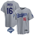 Pouc LA.Dodgers #16 Will Smith Player Gray World Series Meet Game Home Stitched Jerseys