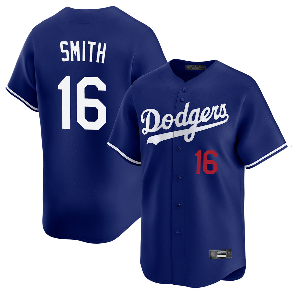 Pouc LA.Dodgers #16 Will Smith Player Royal Limited Home Stitched Jerseys