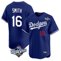 Pouc LA.Dodgers #16 Will Smith Player Royal World Series Limited Home Stitched Jerseys