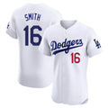 Pouc LA.Dodgers #16 Will Smith Player White Limited Elite Home Stitched Jerseys