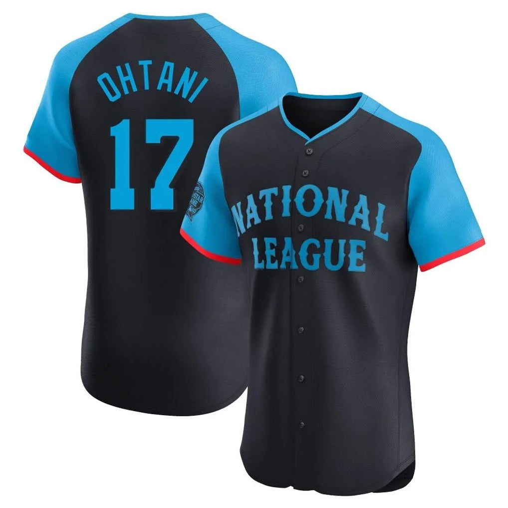 Pouc LA.Dodgers #17 Shohei Ohtani Player Black National League All-Star Limited Elite Home Stitched Jerseys