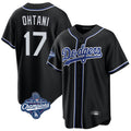 Pouc LA.Dodgers #17 Shohei Ohtani Player Black World Series Meet Carbon Limited Home Stitched Jerseys