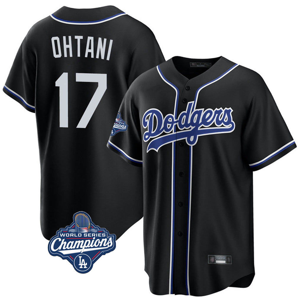 Pouc LA.Dodgers #17 Shohei Ohtani Player Black World Series Meet Carbon Limited Home Stitched Jerseys