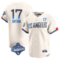 Pouc LA.Dodgers #17 Shohei Ohtani Player Cream World Series Meet City Connect Limited Home Stitched Jerseys