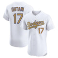 Pouc LA.Dodgers #17 Shohei Ohtani Player Gold Limited Elite Home Stitched Jerseys