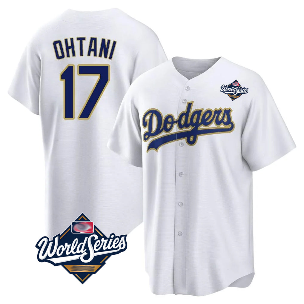 Pouc LA.Dodgers #17 Shohei Ohtani Player Gold White World Series 2026 Collection Stadium Game Stitched Jerseys