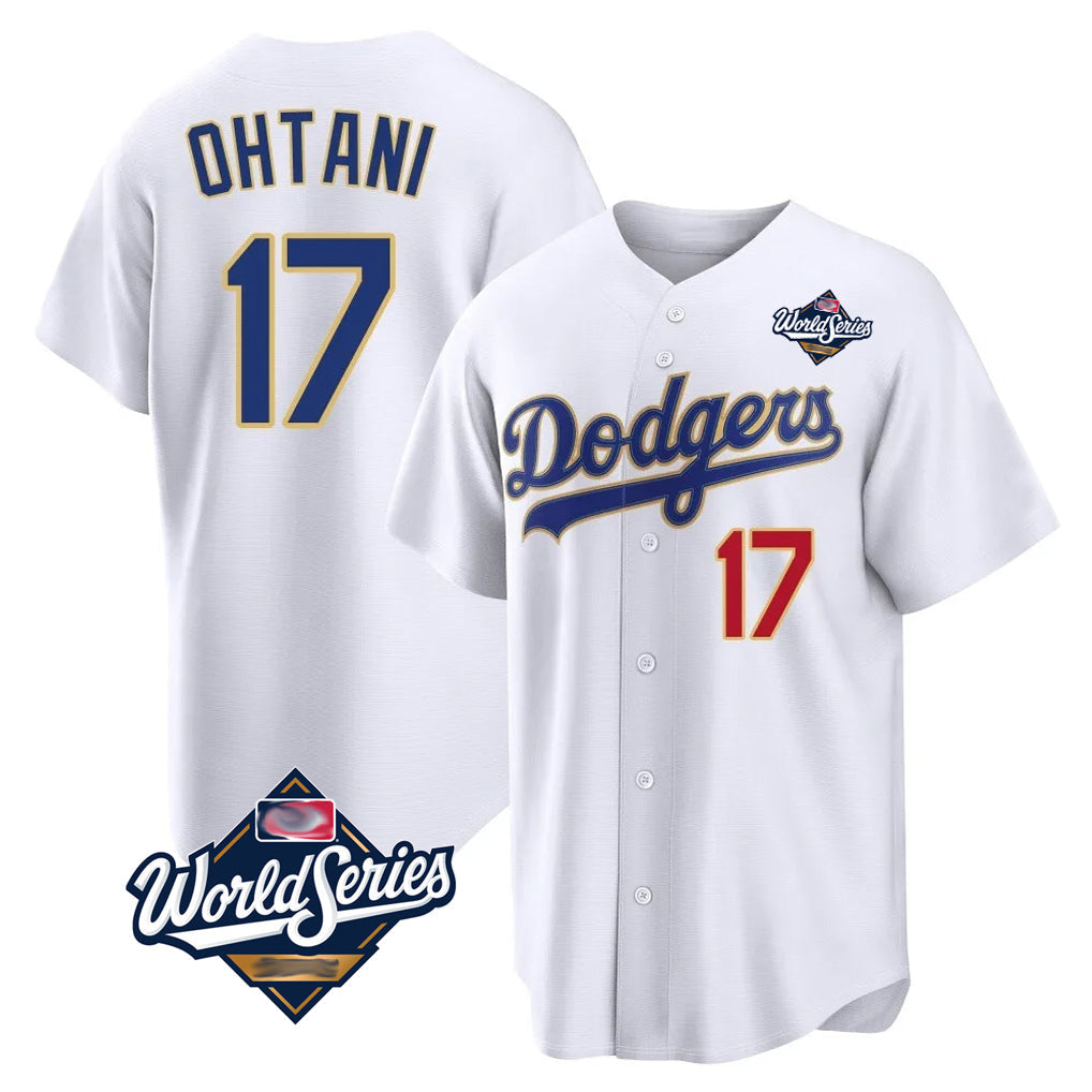 Pouc LA.Dodgers #17 Shohei Ohtani Player Gold White World Series 2026 Collection Stadium Limited Stitched Jerseys