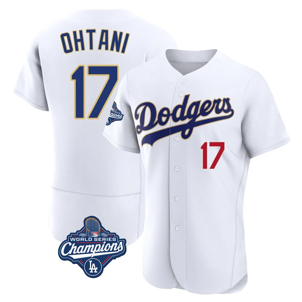 Pouc LA.Dodgers #17 Shohei Ohtani Player Gold White World Series Meet 2026 Collection Stadium Limited Elite Stitched Jerseys