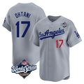 Pouc LA.Dodgers #17 Shohei Ohtani Player Gray World Series Limited Home Stitched Jerseys
