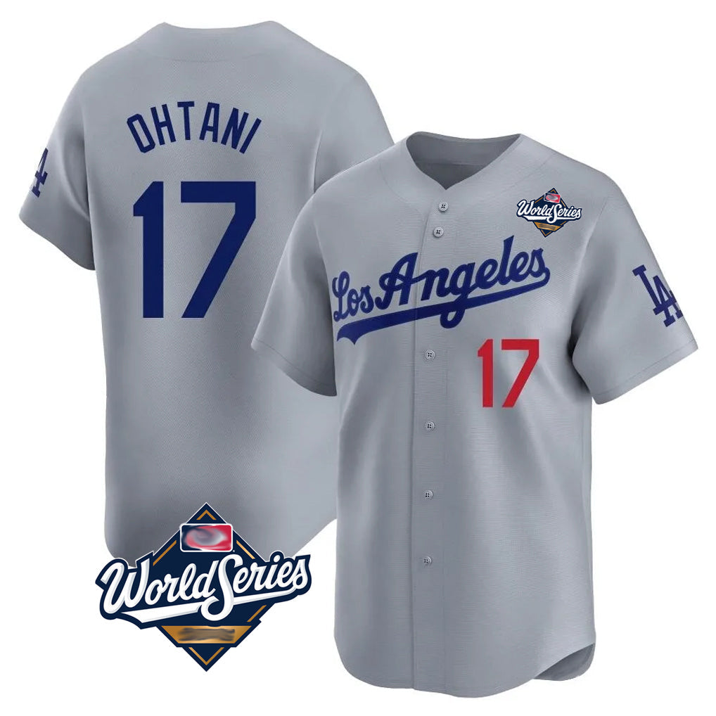 Pouc LA.Dodgers #17 Shohei Ohtani Player Gray World Series Limited Home Stitched Jerseys