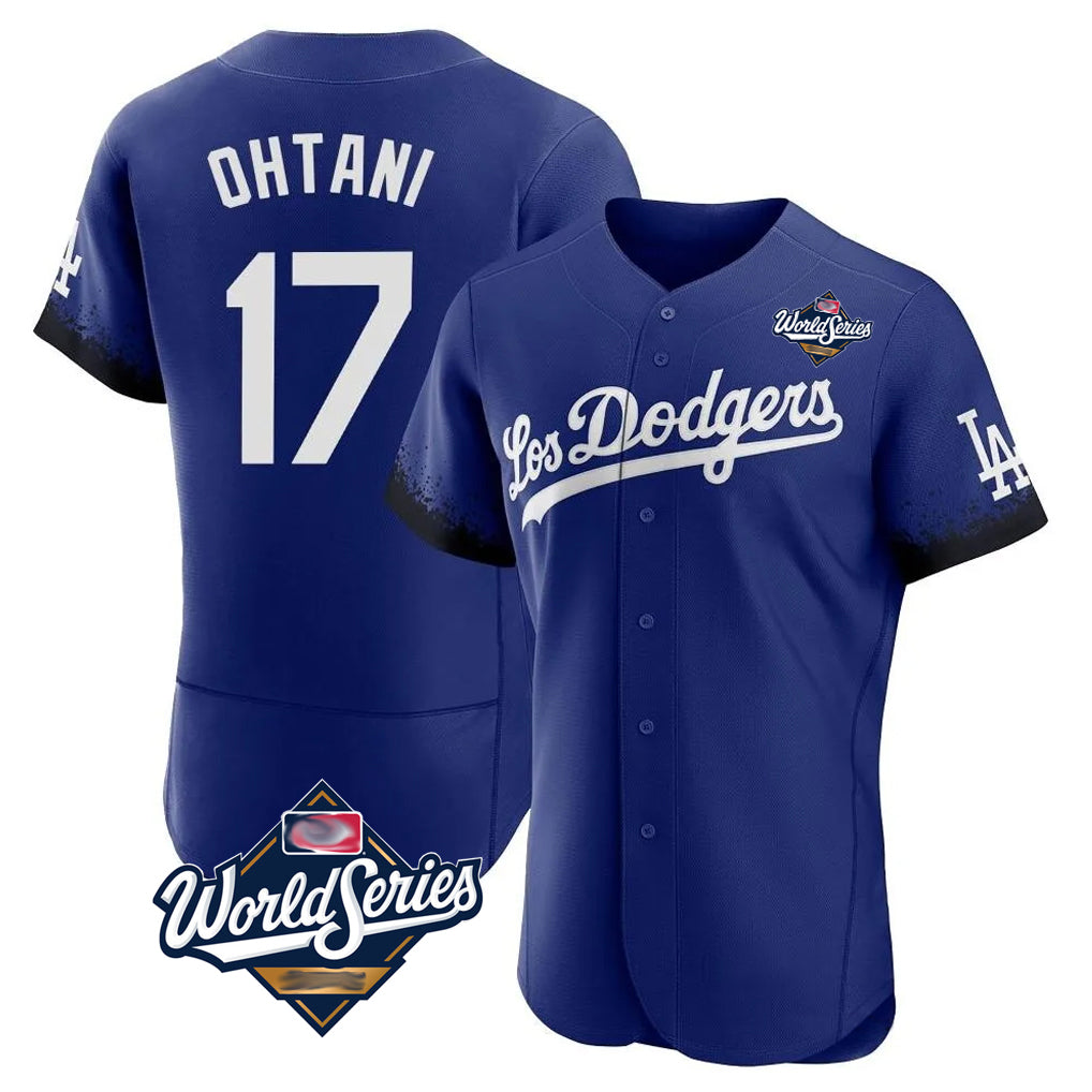 Pouc LA.Dodgers #17 Shohei Ohtani Player Royal World Series City Connect Elite Home Stitched Jerseys