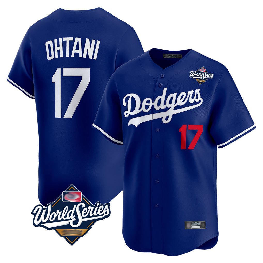 Pouc LA.Dodgers #17 Shohei Ohtani Player Royal World Series Limited Home Stitched Jerseys