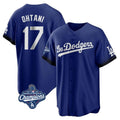 Pouc LA.Dodgers #17 Shohei Ohtani Player Royal World Series Meet City Connect Home Game Stitched Jerseys