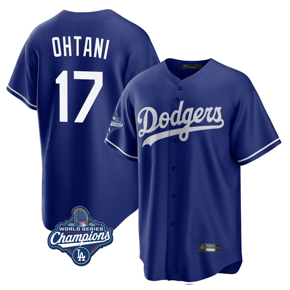 Pouc LA.Dodgers #17 Shohei Ohtani Player Royal World Series Meet Home Game Stitched Jerseys
