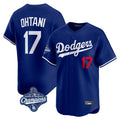 Pouc LA.Dodgers #17 Shohei Ohtani Player Royal World Series Meet Limited Home Stitched Jerseys