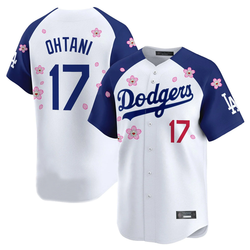 Pouc LA.Dodgers #17 Shohei Ohtani Player White-Royal Tokyo Series Vapor Premier Limited Stitched Jerseys