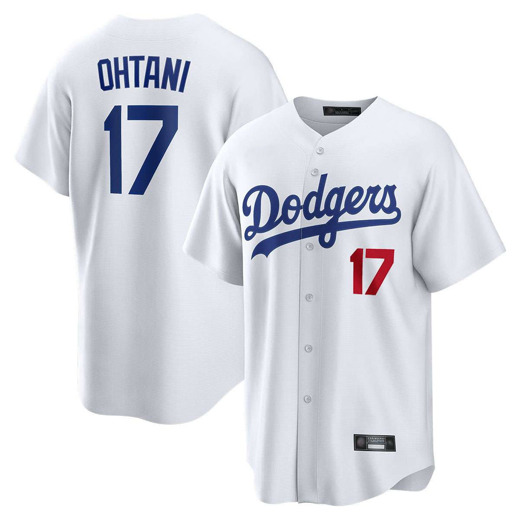 Pouc LA.Dodgers #17 Shohei Ohtani Player White Home Game Stitched Jerseys