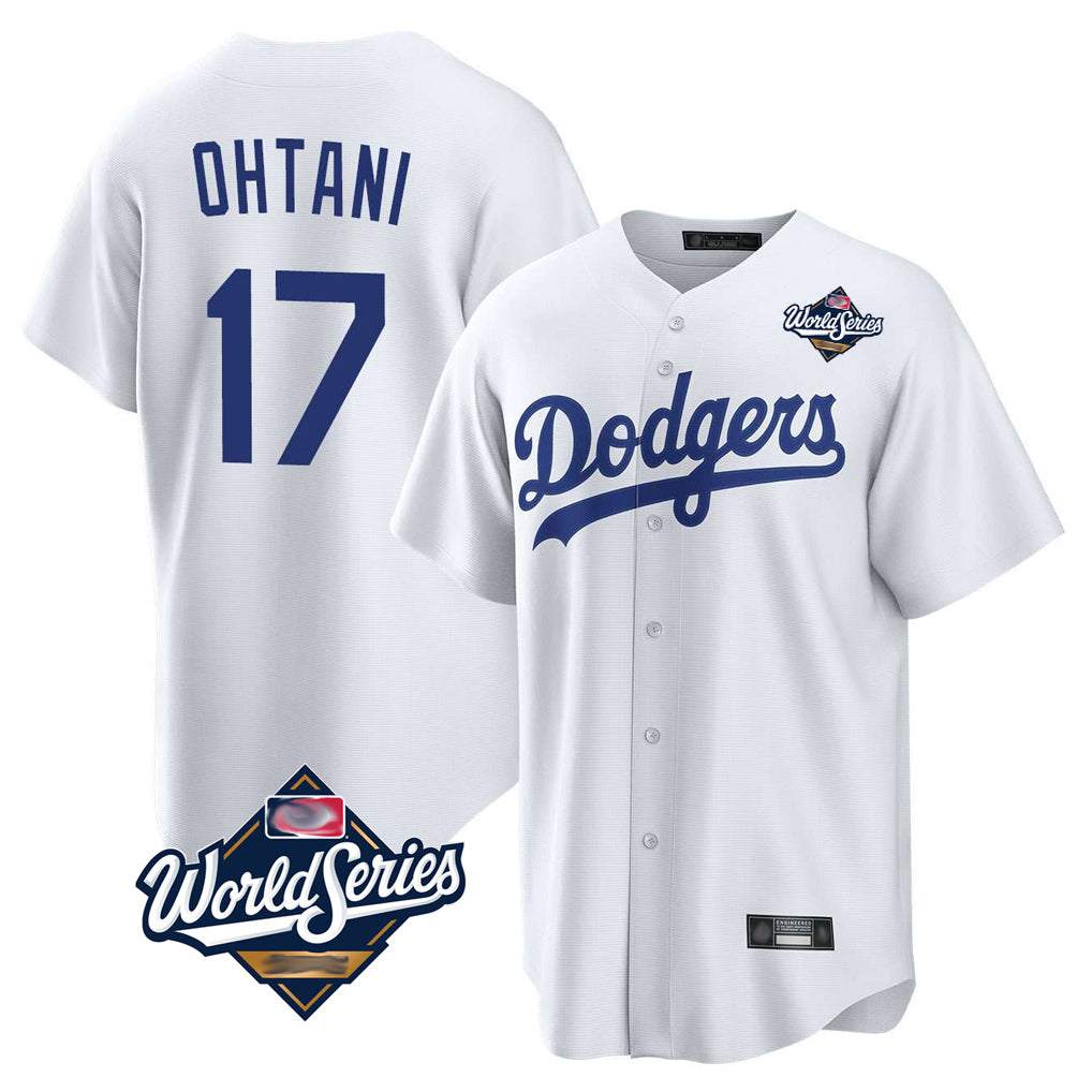 Pouc LA.Dodgers #17 Shohei Ohtani Player White World Series Game Home Stitched Jerseys