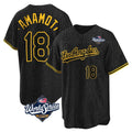 Pouc LA.Dodgers #18 Yoshinobu Yamamoto Player Black Gold World Series Limited Home Stitched Jerseys