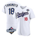 Pouc LA.Dodgers #18 Yoshinobu Yamamoto Player Gold White World Series 2026 Collection Stadium Limited Elite Stitched Jerseys