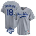 Pouc LA.Dodgers #18 Yoshinobu Yamamoto Player Gray World Series Meet Game Limited Home Stitched Jerseys