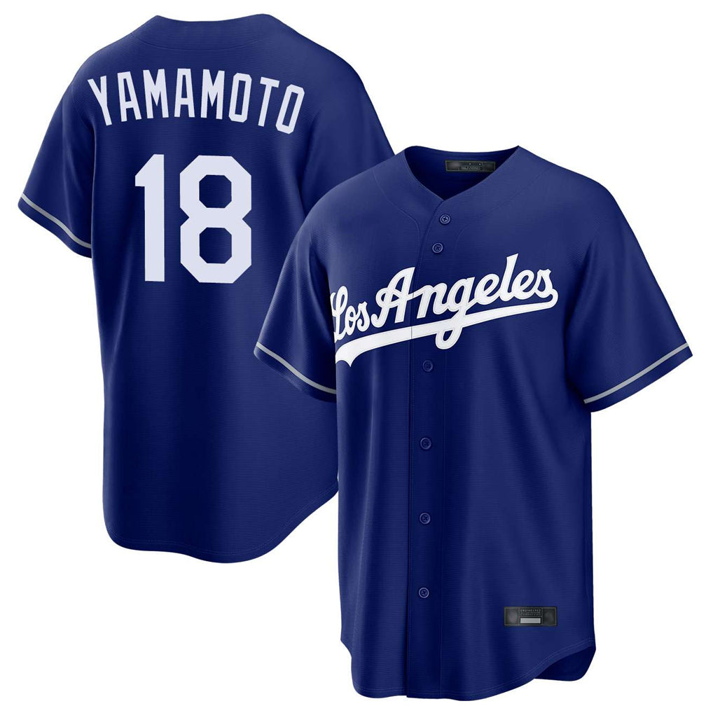 Pouc LA.Dodgers #18 Yoshinobu Yamamoto Player Royal Game Stitched Jerseys