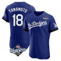 Pouc LA.Dodgers #18 Yoshinobu Yamamoto Player Royal World Series City Connect Elite Home Stitched Jerseys