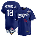 Pouc LA.Dodgers #18 Yoshinobu Yamamoto Player Royal World Series Limited Home Stitched Jerseys