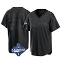 Pouc LA.Dodgers #22 Clayton Kershaw Player Black World Series Meet Pitch Fashion T-shirt Stitched Jerseys
