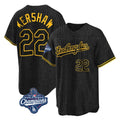 Pouc LA.Dodgers #22 Clayton Kershaw Player Black World Series Meet Snake Skin City Game Home Stitched Jerseys