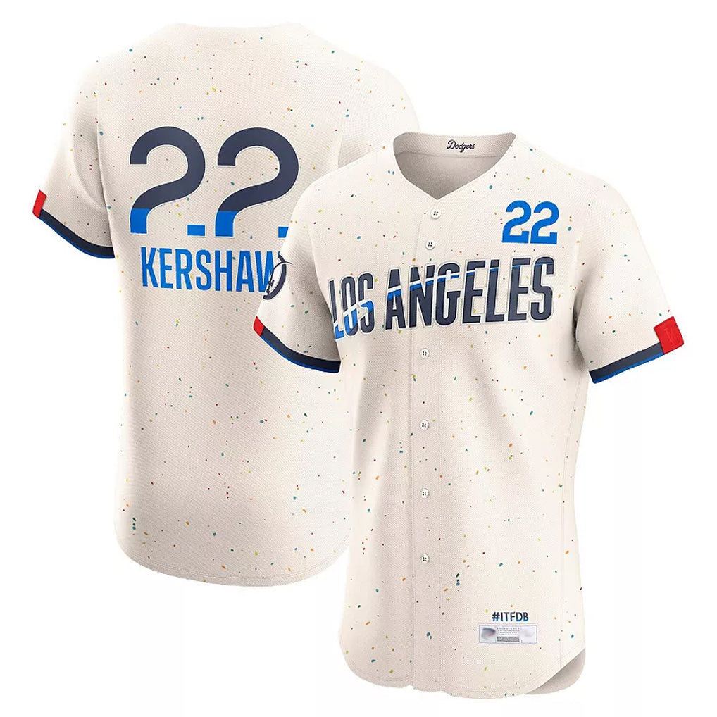 Pouc LA.Dodgers #22 Clayton Kershaw Player Cream City Connect Limited Elite Home Stitched Jerseys