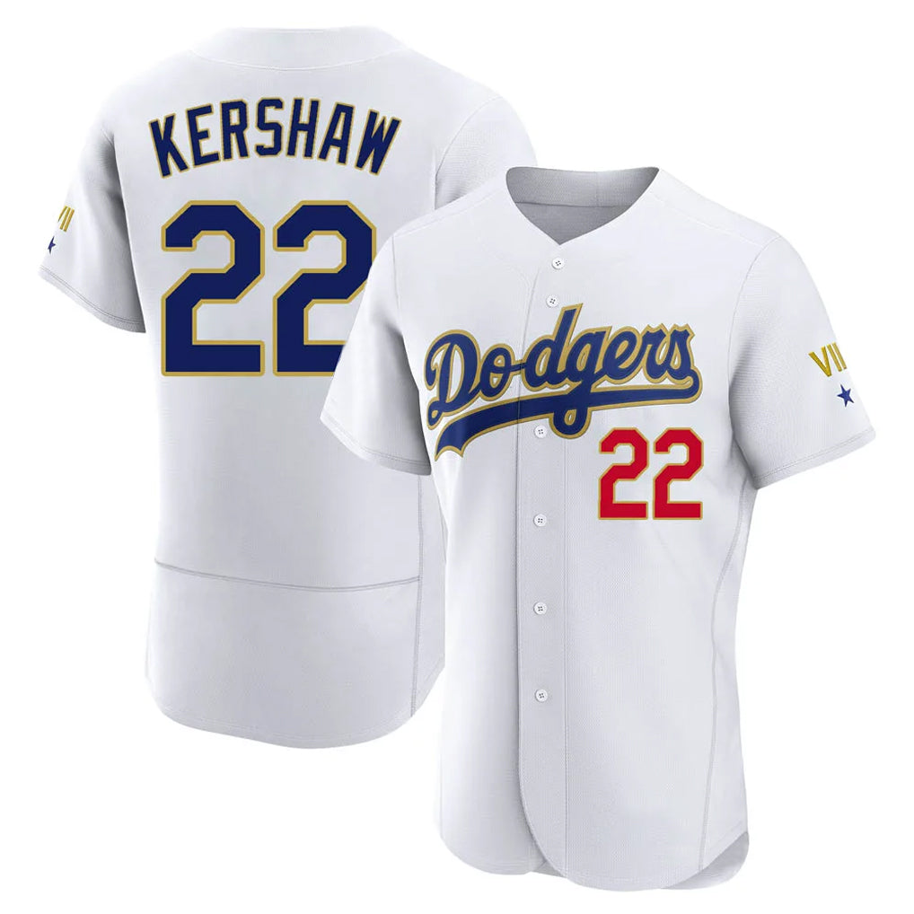 Pouc LA.Dodgers #22 Clayton Kershaw Player Gold White 2026 Collection Stadium Limited Elite Stitched Jerseys