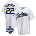Pouc LA.Dodgers #22 Clayton Kershaw Player Gold White World Series Meet 2026 Collection Stadium Game Stitched Jerseys