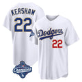 Pouc LA.Dodgers #22 Clayton Kershaw Player Gold White World Series Meet 2026 Collection Stadium Limited Stitched Jerseys