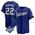 Pouc LA.Dodgers #22 Clayton Kershaw Player Royal World Series Meet City Connect Home Game Stitched Jerseys