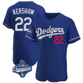 Pouc LA.Dodgers #22 Clayton Kershaw Player Royal World Series Meet Limited Elite Home Stitched Jerseys