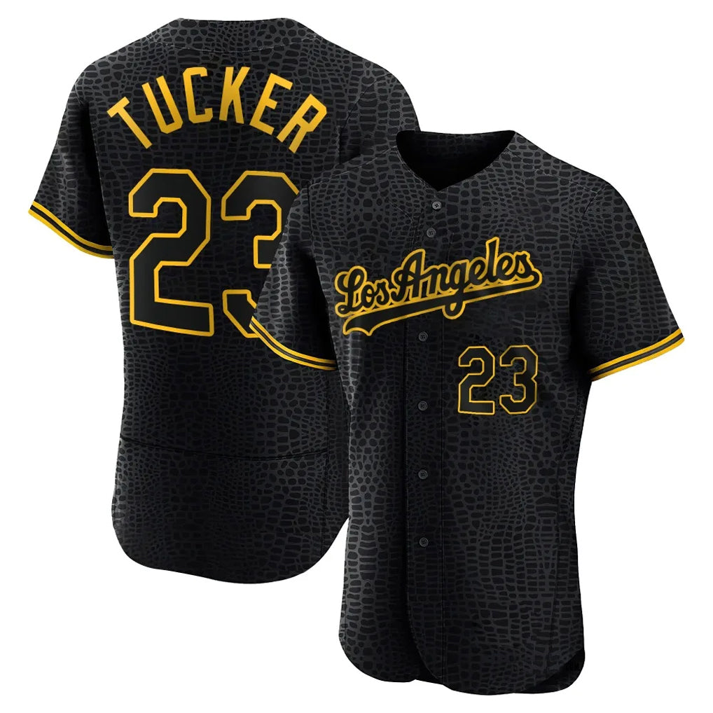 Pouc LA.Dodgers #23 Kyle Tucker Player Black Snake Skin City Limited Elite Home Stitched Jerseys