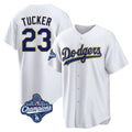 Pouc LA.Dodgers #23 Kyle Tucker Player Gold White World Series Meet 2026 Collection Stadium Game Stitched Jerseys