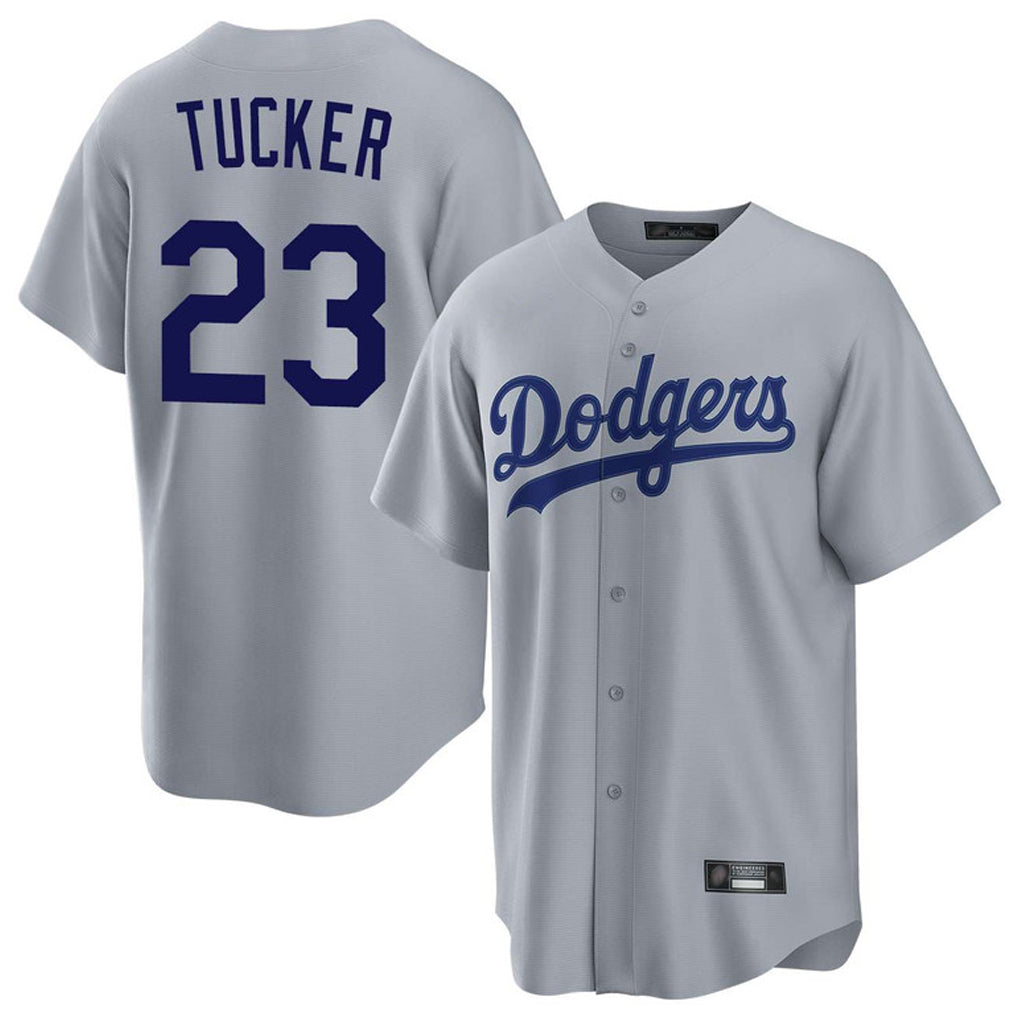 Pouc LA.Dodgers #23 Kyle Tucker Player Gray Game Stitched Jerseys